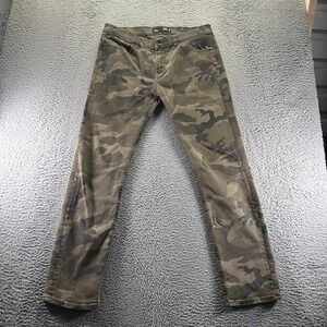 RSQ Jeans Mens 34x32 Brown Cotton Camo Skinny Stretch Utility Military Workwear